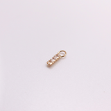 14K Solid Yellow CZ Bar Charm