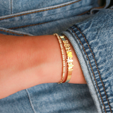 14K Solid Yellow Gold Customizable Bangle Size 7"