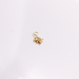 14K Solid Yellow CZ Starburst Charm