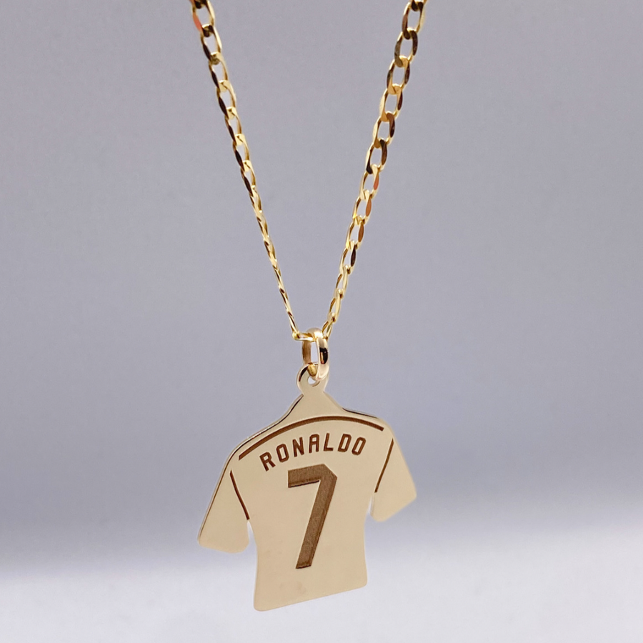 14K Solid Gold Custom Shirt Pendant