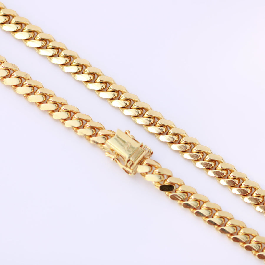 14K Solid Yellow Cuban 6mm Chain