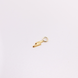 14K Solid Yellow Gold Plain Lighting Bolt Charm