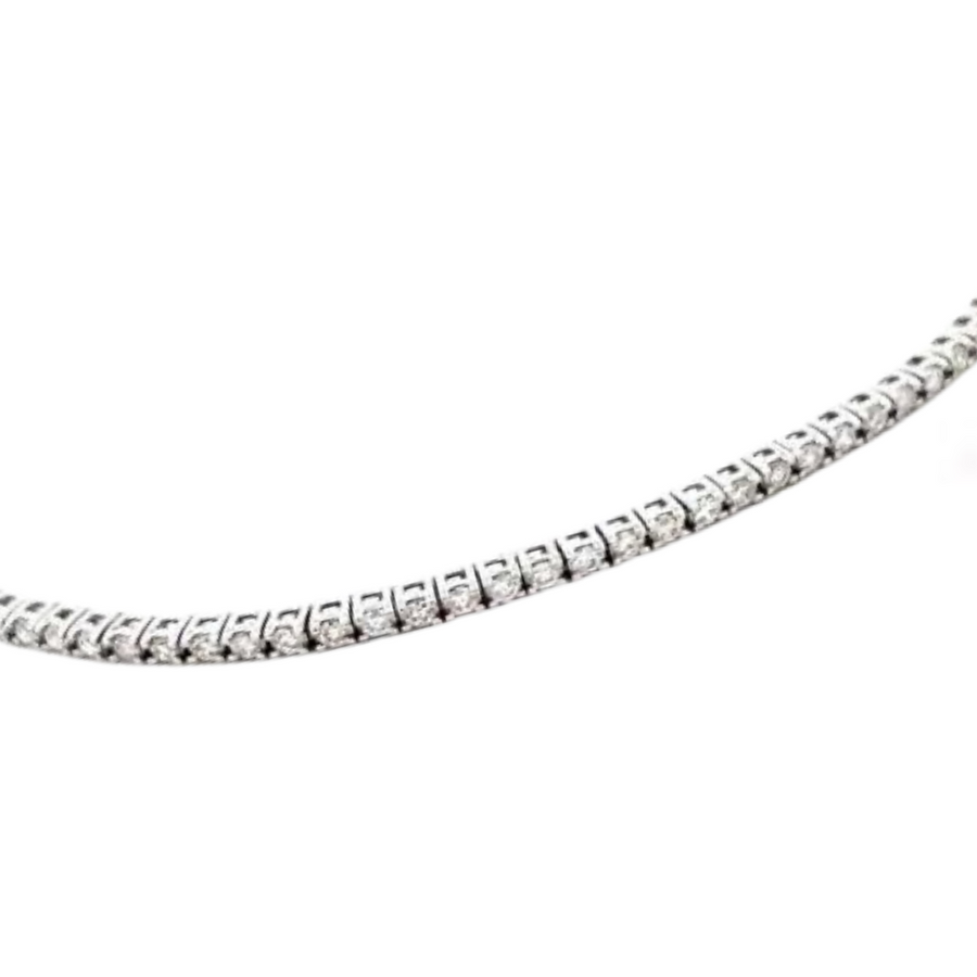 14K Solid White Gold Tennis Bracelet