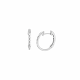 14K Solid Gold 15mm Diamond  Huggie Hoops