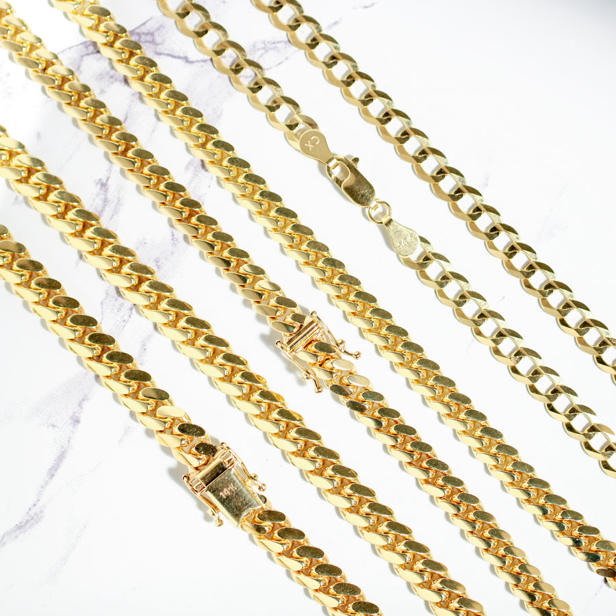 14K Solid Yellow Cuban 6mm Chain