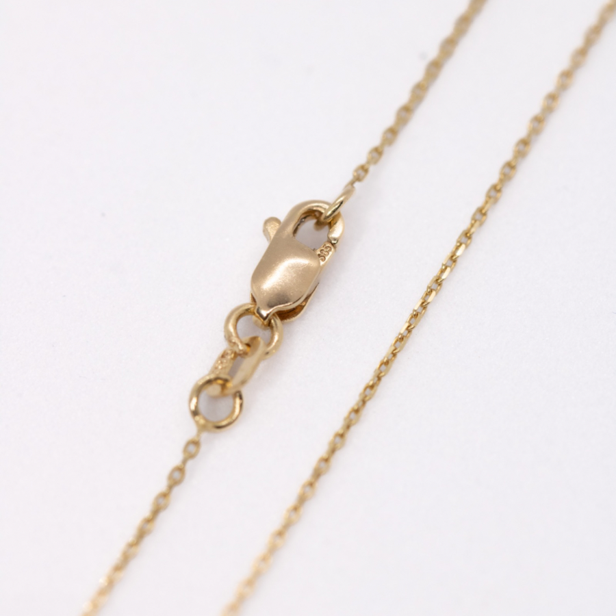 14K Solid Yellow Gold Sparkle Chain with Lobster Lock