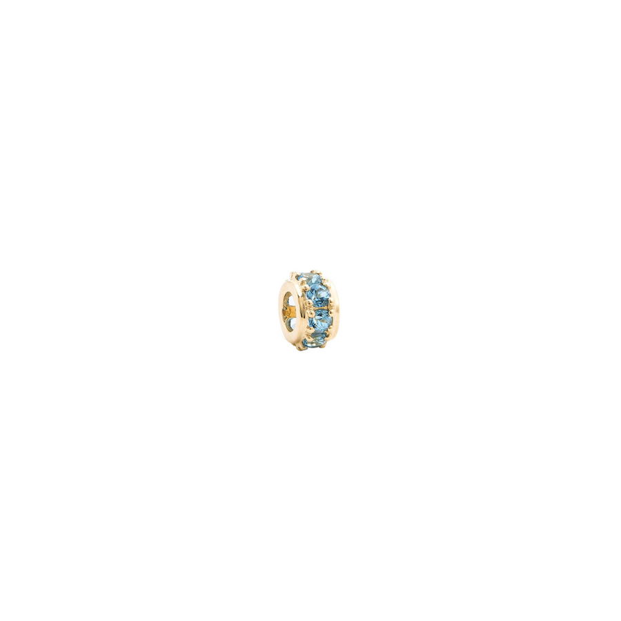 14K Solid Gold Eternity Rondelle Wheel Bead