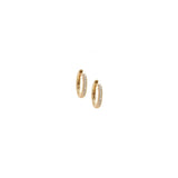 14K Solid Gold 10mm Diamond Huggie Hoops