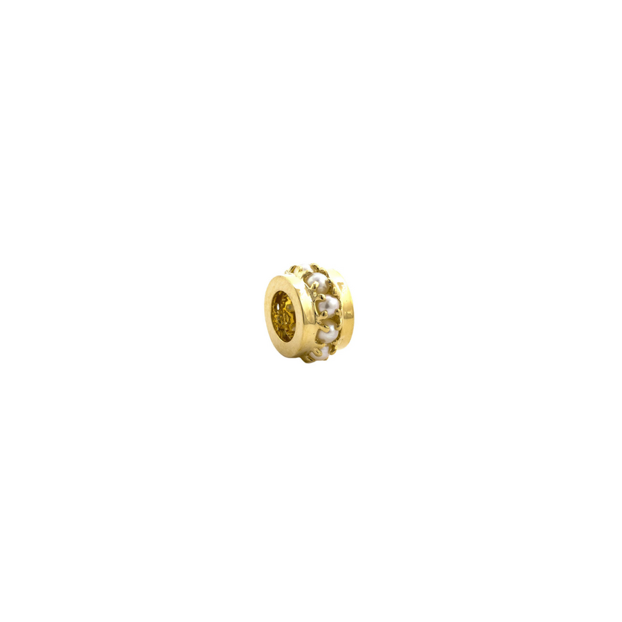 14K Solid Gold Eternity Rondelle Wheel Bead