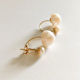 14K Solid Yellow Gold Fresh Water Pearls Jacket Earrings