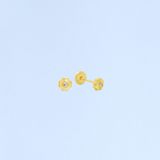 14K Solid Gold CZ Clover Earrings