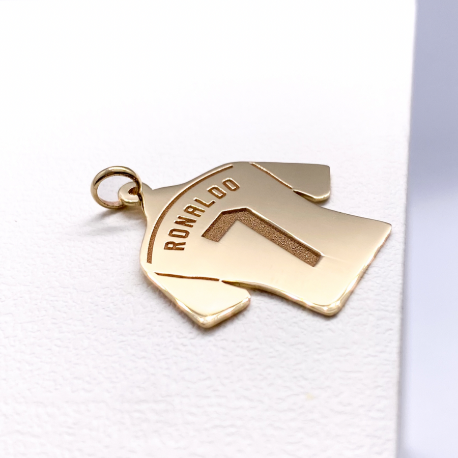 14K Solid Gold Custom Shirt Pendant