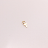 14K Solid Yellow Gold Plain Cross Charm