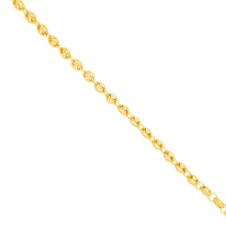 14K Solid Yellow Gold Marine Puff Link Chain