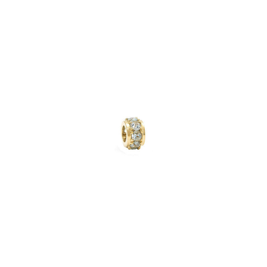 14K Solid Gold Eternity Rondelle Wheel Bead