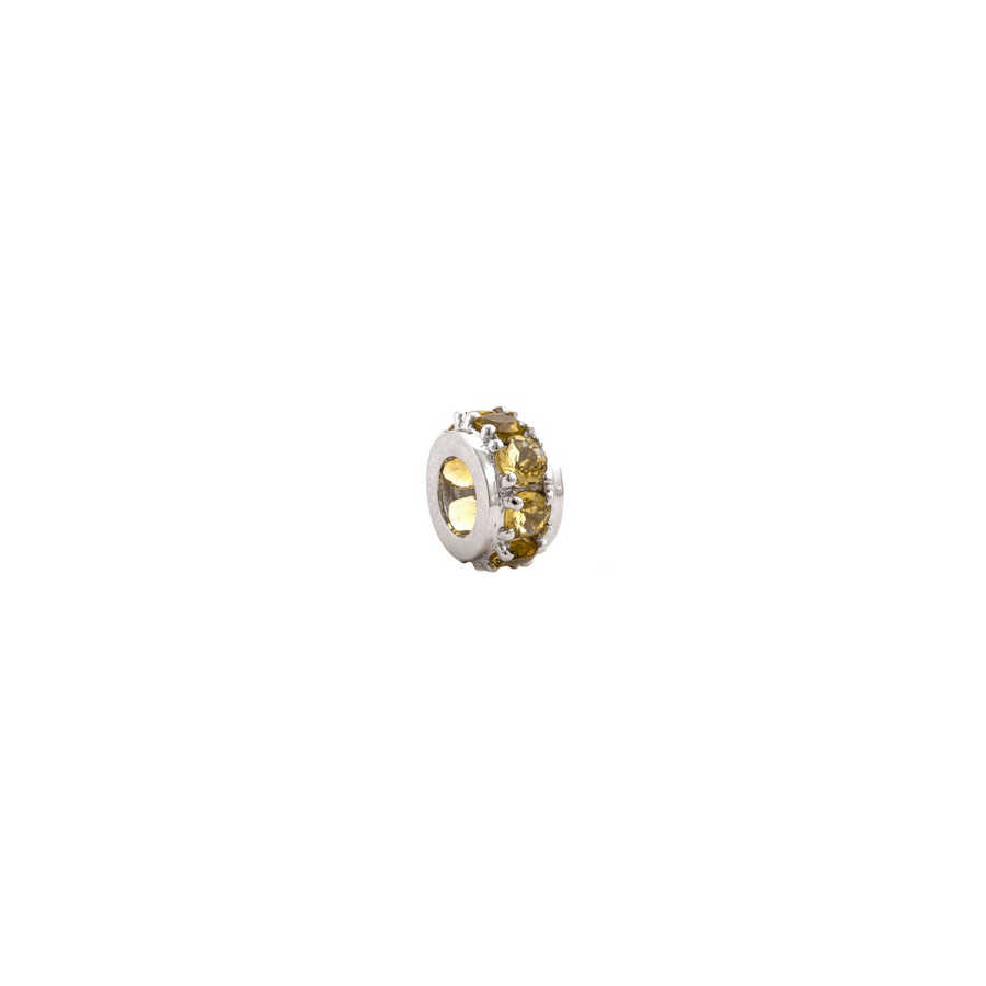 14K Solid Gold Eternity Rondelle Wheel Bead