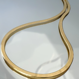 14K Solid Yellow Gold 2mm Herringbone Necklace