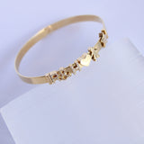 14K Solid Yellow Gold Customizable Bangle Size 7"