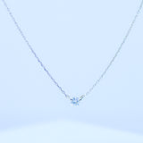 18K Solid White Gold Diamond Adjustable Necklace