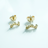 14K Solid Gold Yes Earrings