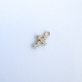 14K Solid Yellow CZ Cross Charm