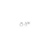 925 Sterling Silver CZ Circle Triangle Stud Earrings