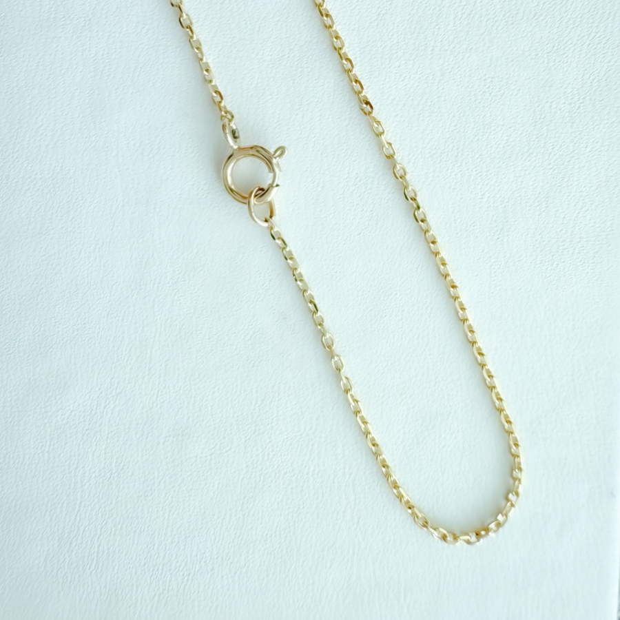 14K Solid Yellow Gold Rolo Anklet