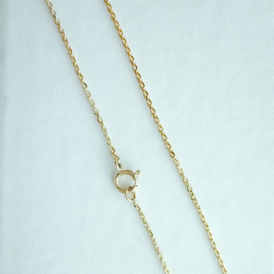 14K Solid Yellow Gold Rolo Anklet