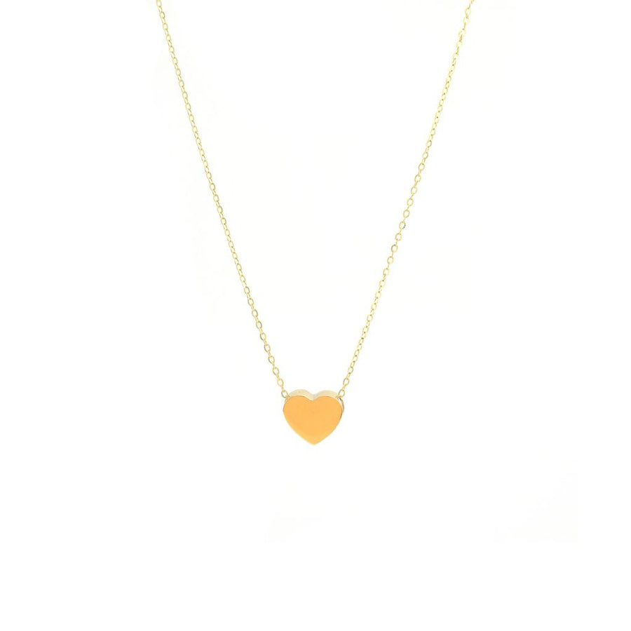 14K Solid Gold Adjustable Heart Necklace