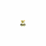 14K Solid Gold CZ Bow Earrings