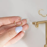 14K Solid Gold 2mm grosor Huggie Hoops