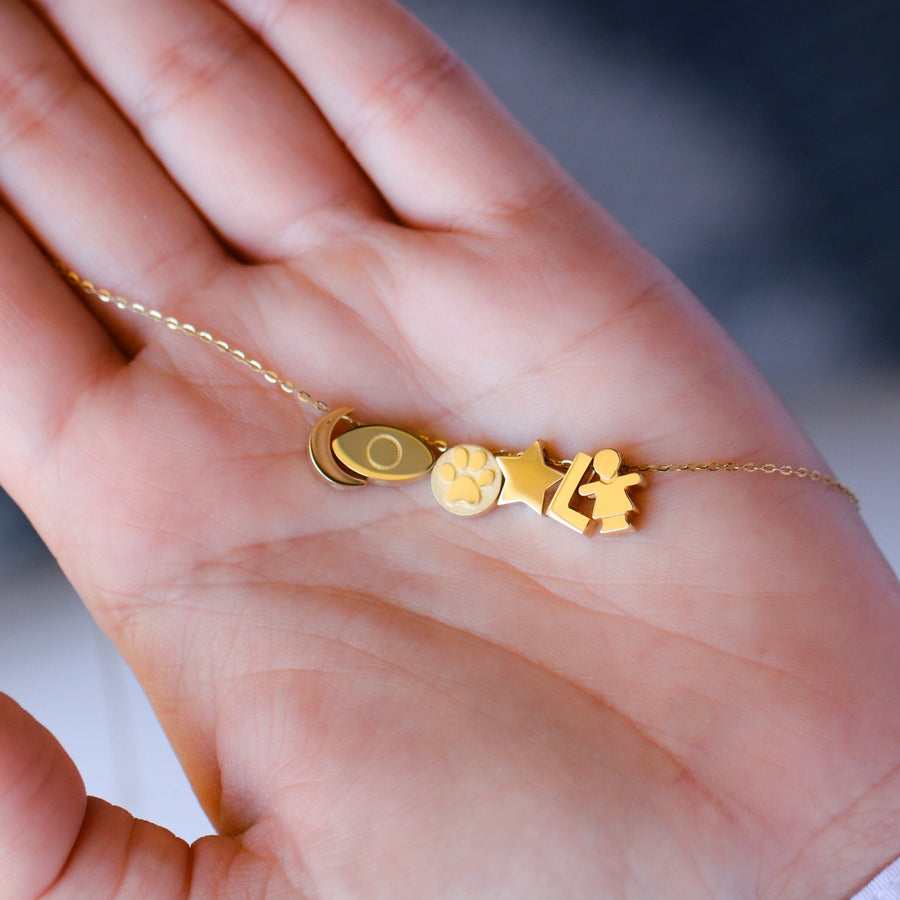 14K Solid Gold Adjustable Heart Necklace