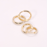 14K Solid Gold 2mm grosor Huggie Hoops