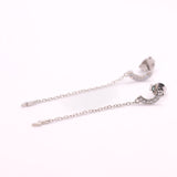 925 Sterling Silver Rainbow Chain Earrings with CZ