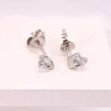 925 Sterling Silver CZ Square Earrings