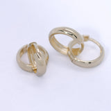 14K Solid Yellow Gold 3mm grosor Huggie Hoops