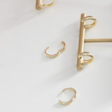 14K Solid Gold 2mm grosor Huggie Hoops