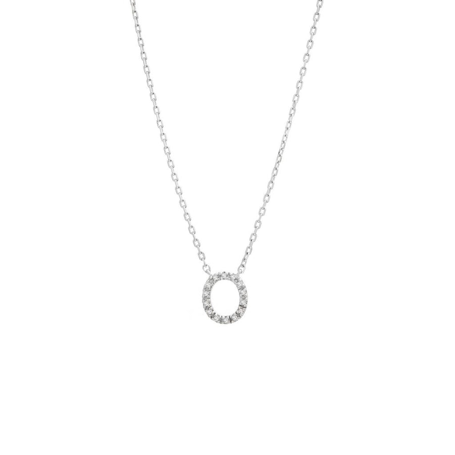 925 Sterling Silver Pave Diamonds Initial Neckalce