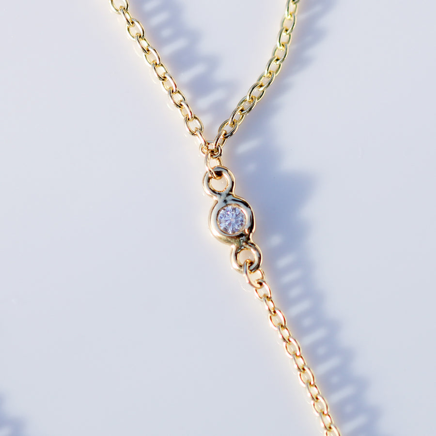 14K Solid Yellow Gold CZ Bezel Clon Bracelet