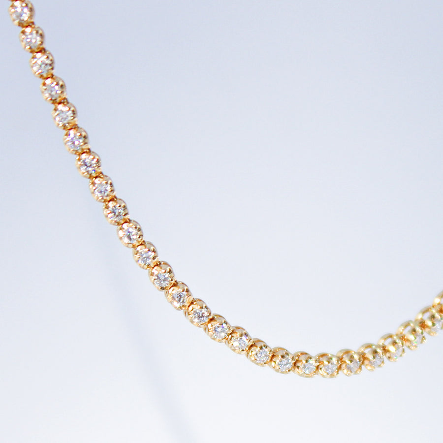 14K Solid Gold Diamond Tennis Choker