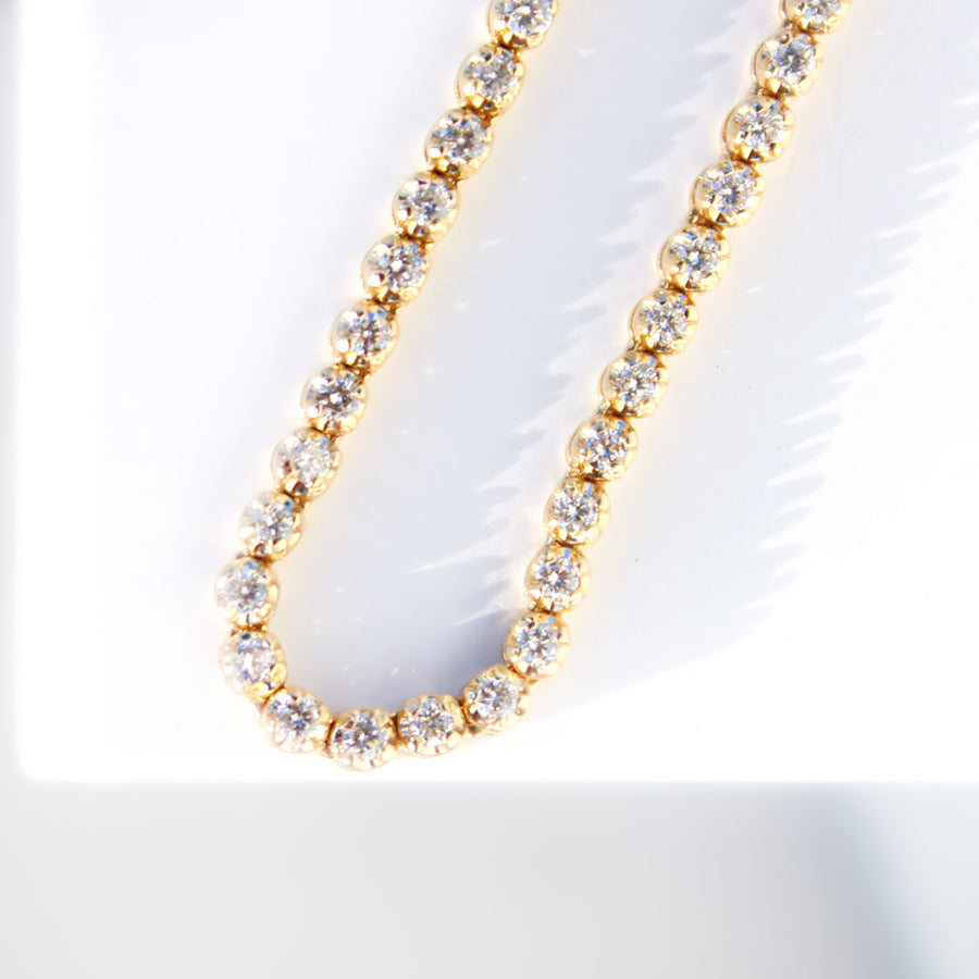 14K Solid Gold Diamond Tennis Choker