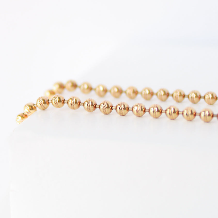 14K Solid Yellow Diamond Cut Toilet Chain