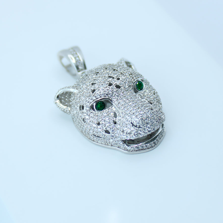 925 Sterling Silver Cubic Zirconia Panther Pendant