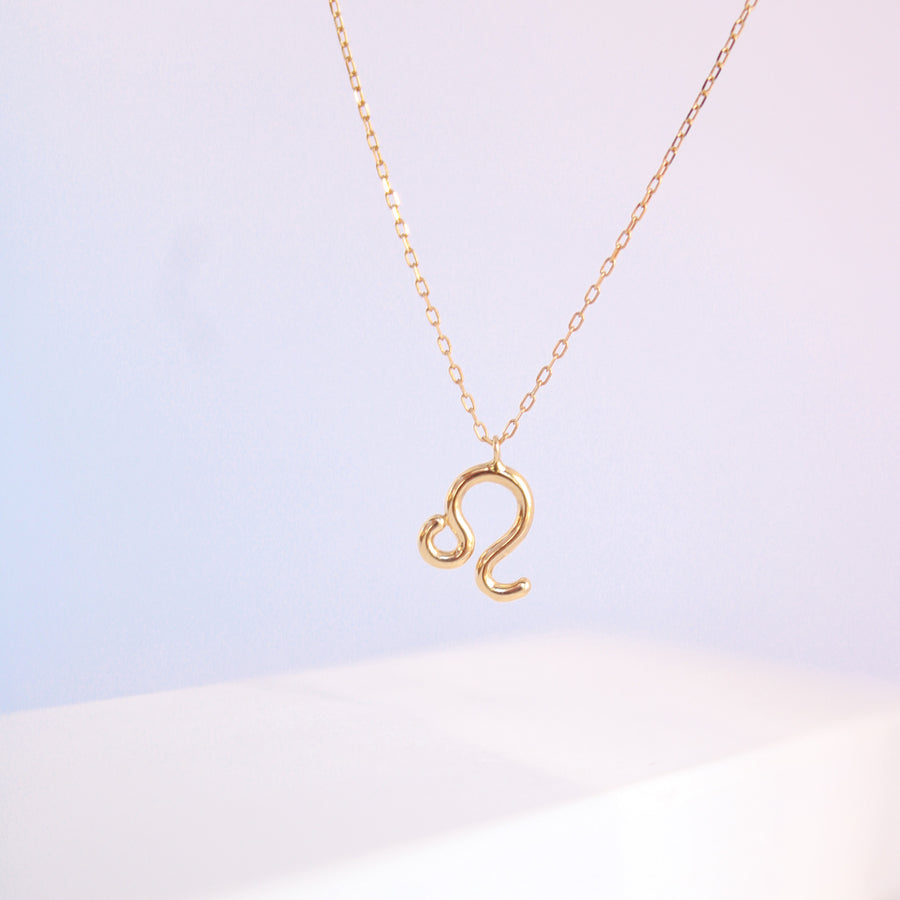 14K Solid Yellow Gold Zodiac Sign Necklace