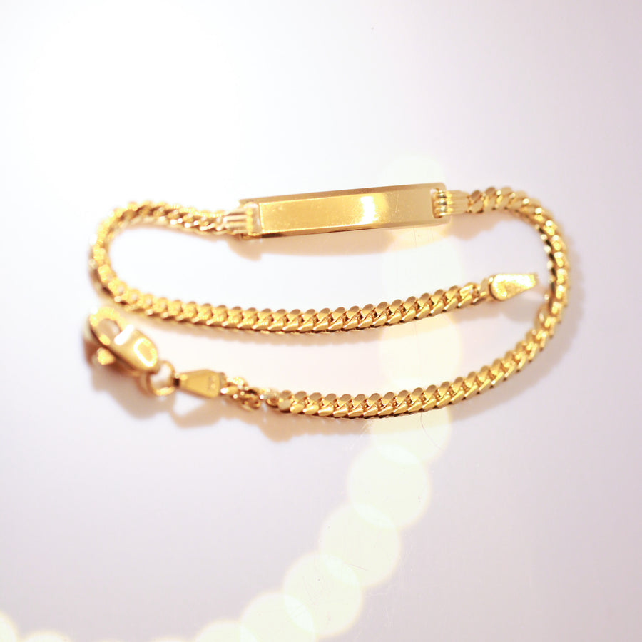 14K Solid Yellow Gold Unisex Cuban Link 2.5mm ID Bracelet