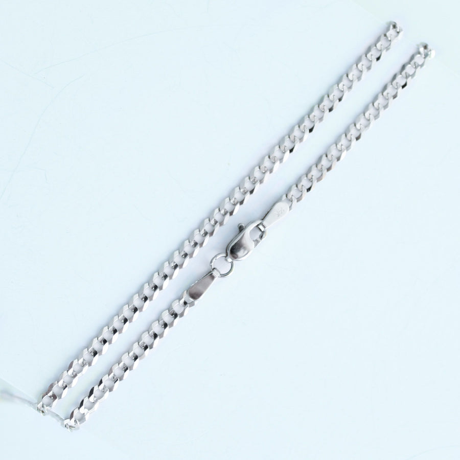 925 Sterling Silver Curb Link Anklet