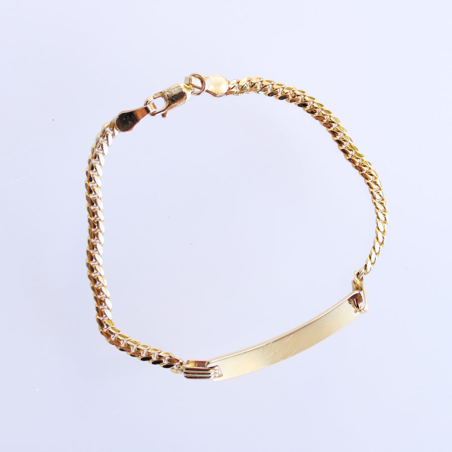 14K Solid Yellow Gold Baby Boy or Big Boy ID Bracelet