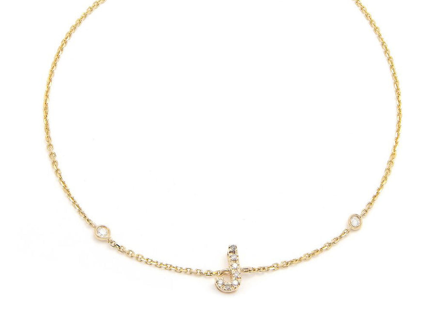 Customizable 14K Solid Yellow Gold Initial Diamond Bracelet