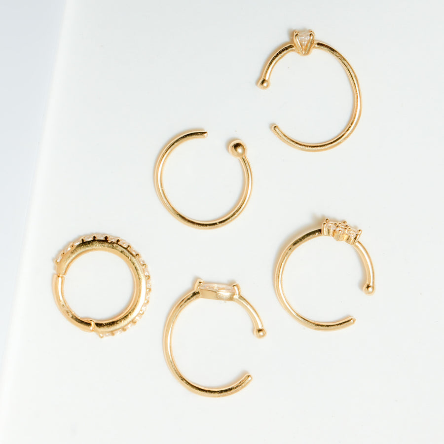 14K Solid Yellow Gold Classic Nose Ring Hoop