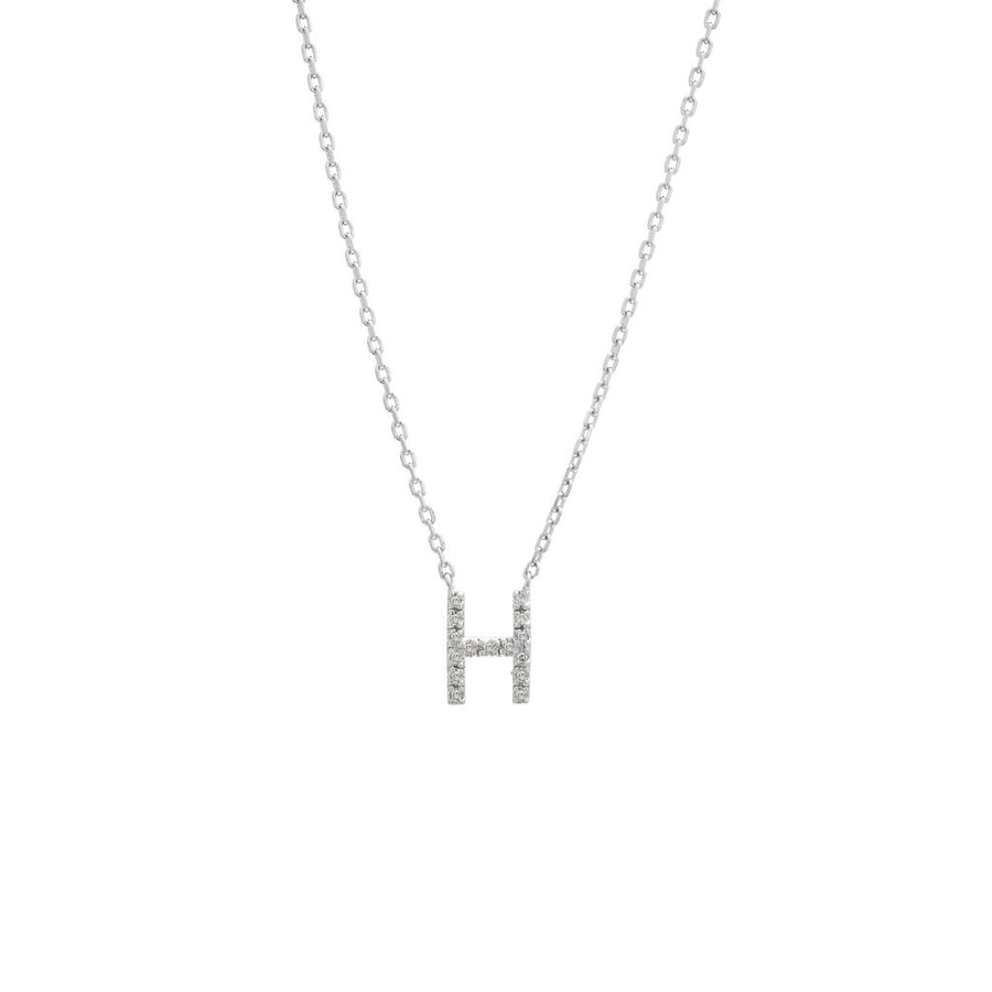 925 Sterling Silver Pave Diamonds Initial Neckalce